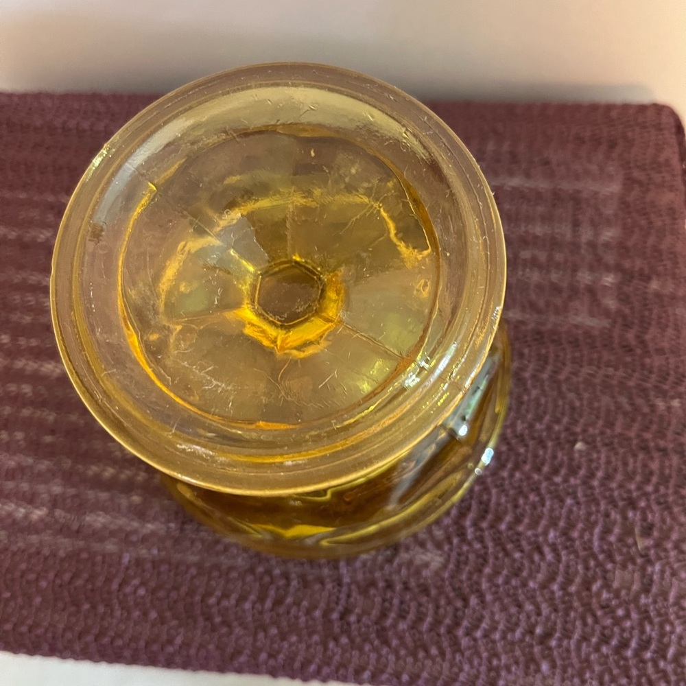 VINTAGE ANCHOR HOCKING FAIRFIELD AMBER GLASS DESERT DISH PREOWNED - Picture 4 of 8